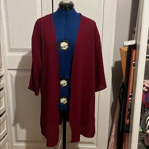 Chic Burgundy Women's Cardigan